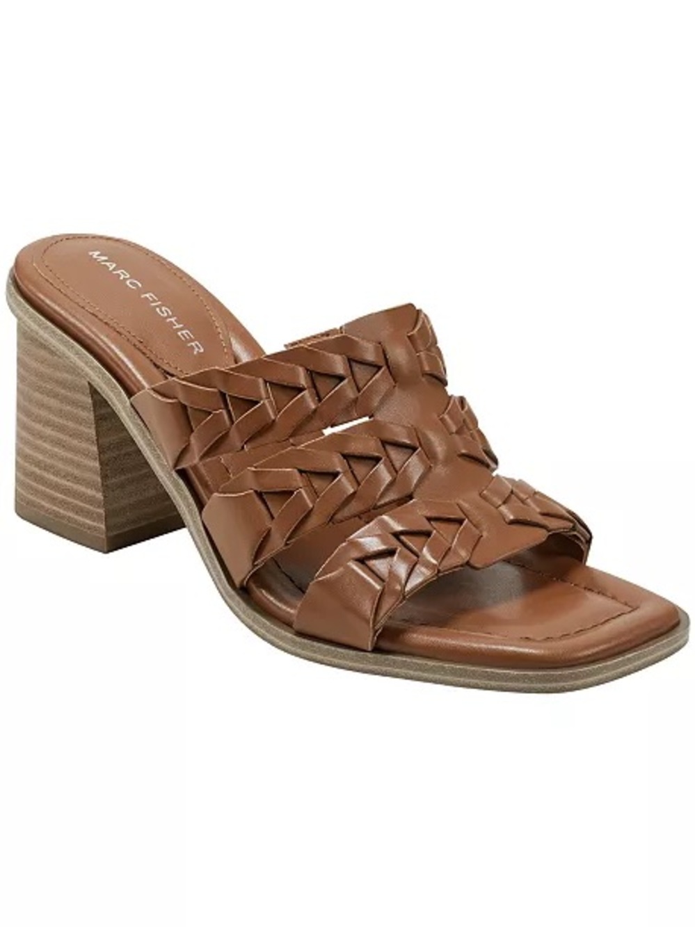 Marc Fisher Melita Braided Leather Block Heel Sandal size 9